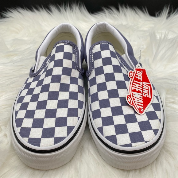 Vans Shoes - NEW Vans Gray and White Checkerboard Slip On Sneakers, 7.5m